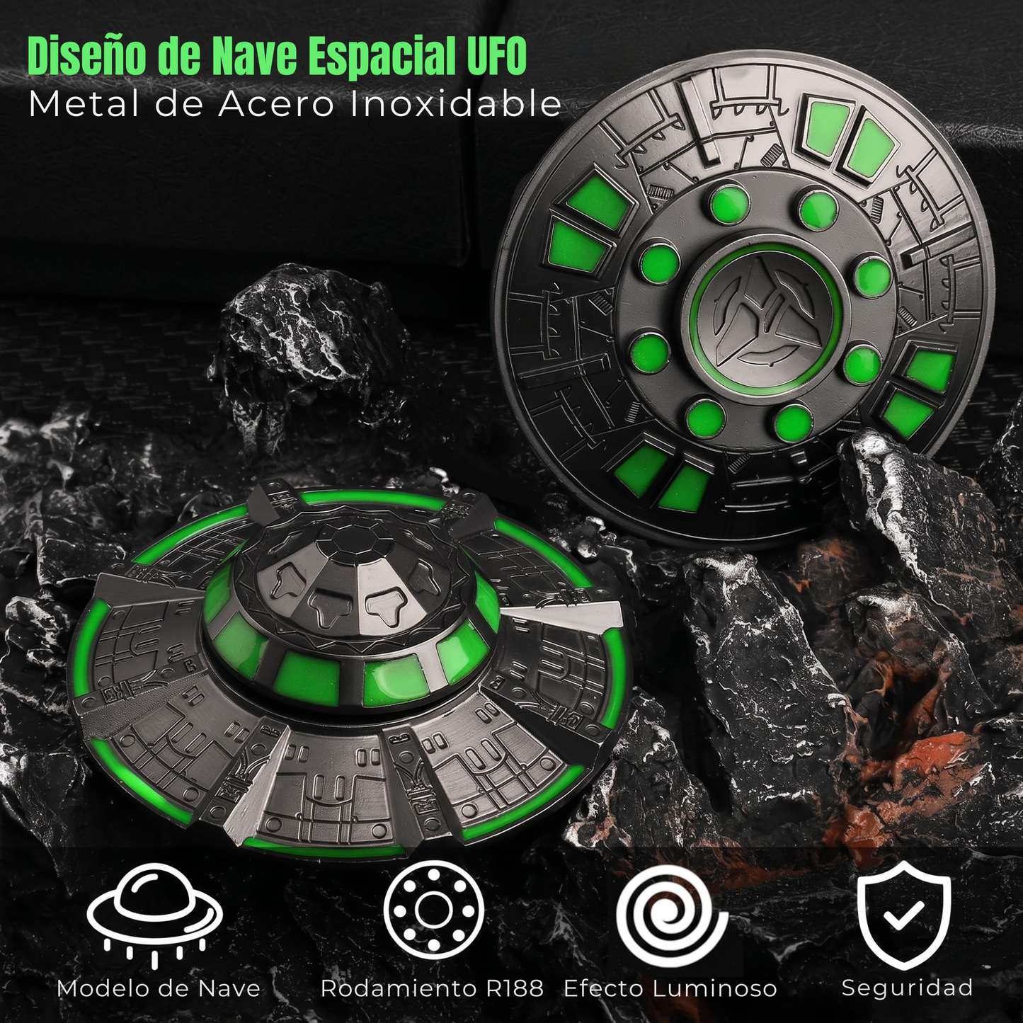 Spinner OVNI fluorescente