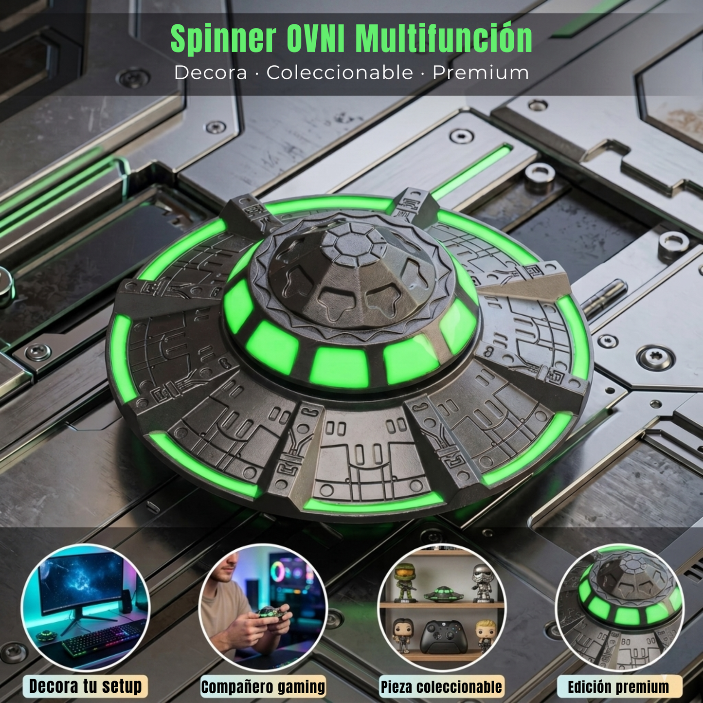 Spinner OVNI fluorescente