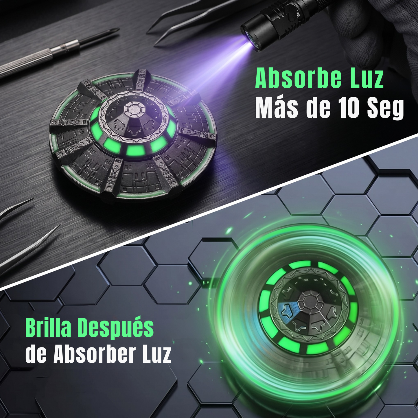 Spinner OVNI fluorescente